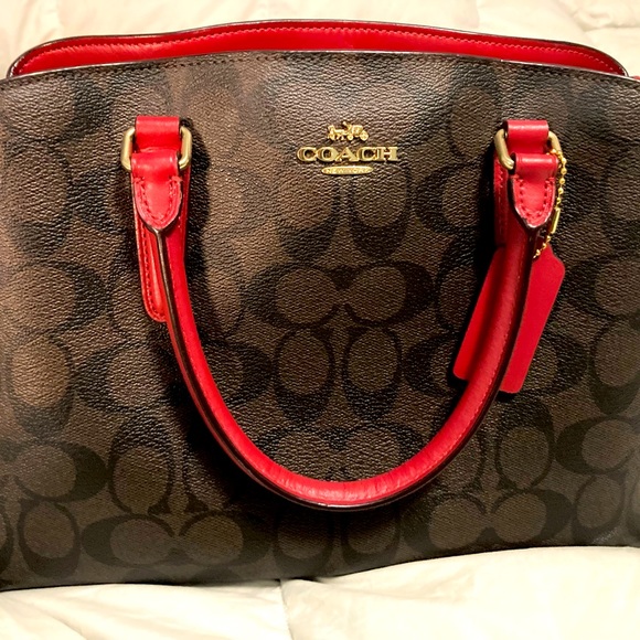 COACH Rowan Satchel signature canvas crossbody purse - Picture 2 of 6